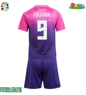 Tyskland Niclas Fullkrug #9 Bortaställ Barn EM 2024 Kortärmad (+ Korta byxor)